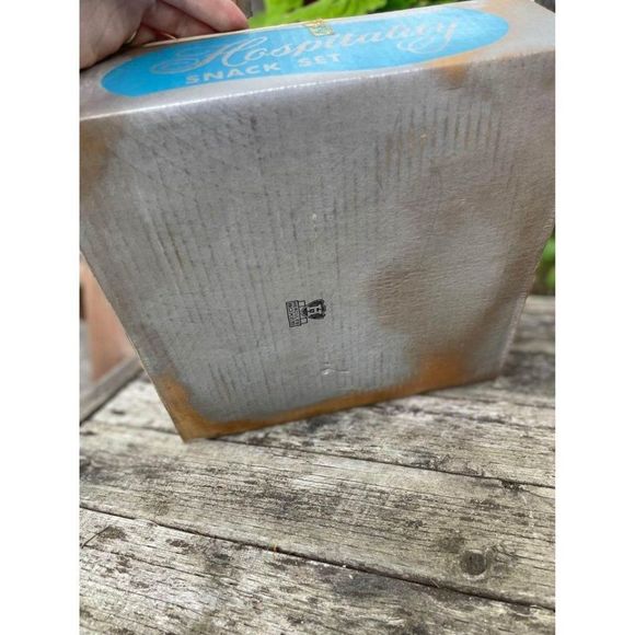 Federal Glass Vintage Snack Set Hospitality 1950s MCM Clear Retro Set of 4 - Picture 7 of 7